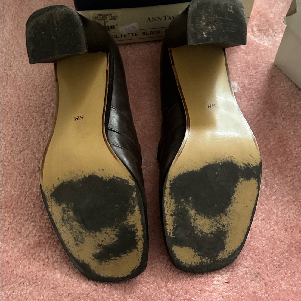 Enzo Angiolini Chocolate Buckle Peep Toe Heels - Picture 6 of 6